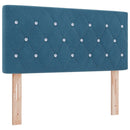 vidaXL Boxrugós ágy fejtámlával Sötét kék 200 x 100 cm Bársony