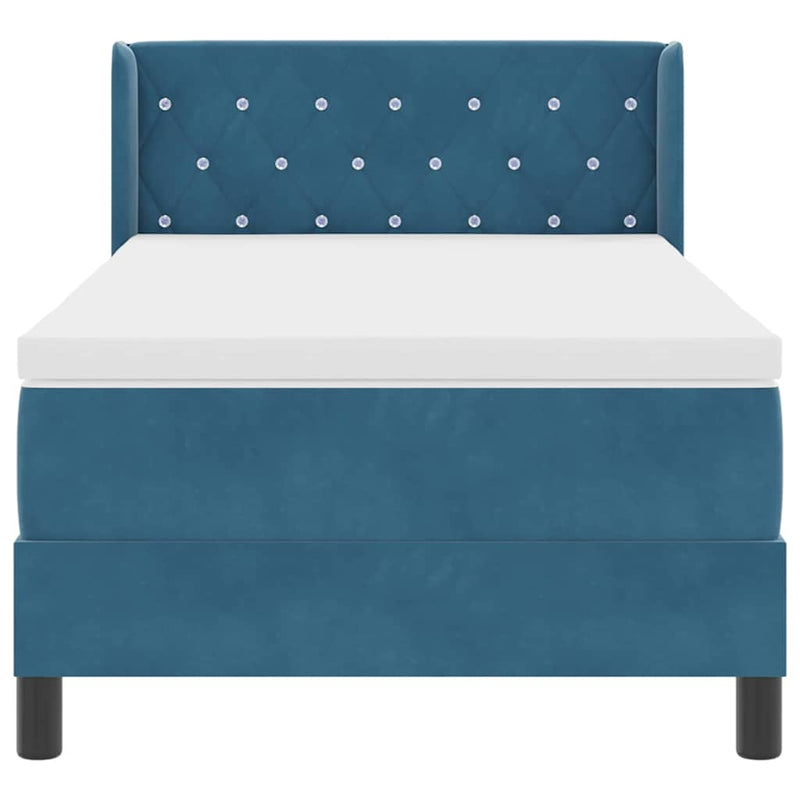 vidaXL Box Spring ágy matraccal fekete 100x200 cm bársonyos Sötétkék