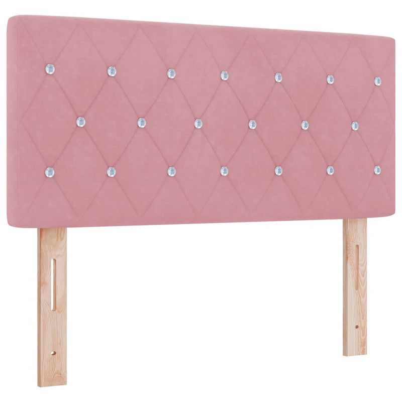 vidaXL Box Spring ágy matraccal fekete 100x200 cm bársonyos Rózsaszín