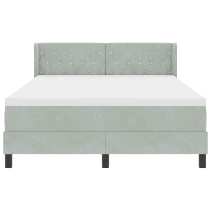 vidaXL Box Spring ágy matraccal fekete 100x200 cm bársonyos matracmal