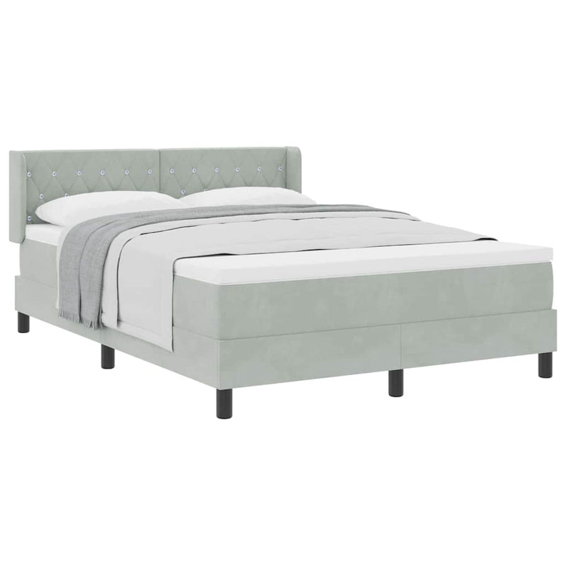 vidaXL Box Spring ágy matraccal fekete 100x200 cm bársonyos matracmal