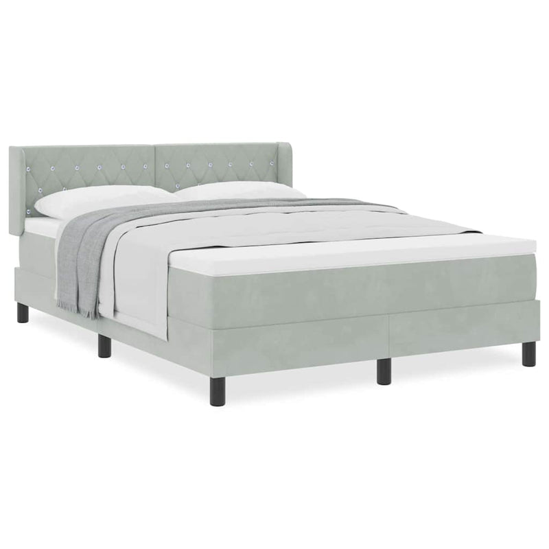 vidaXL Box Spring ágy matraccal fekete 100x200 cm bársonyos matracmal