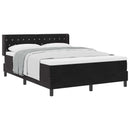 vidaXL Boxrugós ágy fejtámlával Fekete 190 x 140 cm Bársony