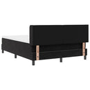 vidaXL Boxrugós ágy fejtámlával Fekete 190 x 140 cm Bársony