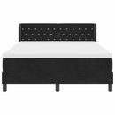 vidaXL Boxrugós ágy fejtámlával Fekete 190 x 140 cm Bársony