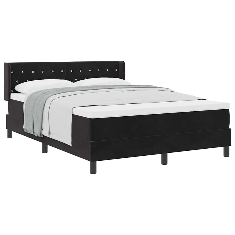 vidaXL Box Spring ágy matraccal fekete 100x200 cm bársonyos Fekete