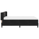vidaXL Boxrugós ágy fejtámlával Fekete 190 x 140 cm Bársony
