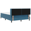 vidaXL Boxrugós ágy fejtámlával Sötét kék 190 x 140 cm Bársony