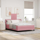 vidaXL Boxrugós ágy fejtámlával Rózsaszín 190 x 140 cm Bársony