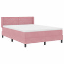 vidaXL Boxrugós ágy fejtámlával Rózsaszín 190 x 140 cm Bársony
