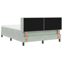 vidaXL Boxrugós ágy fejtámlával Világosszürke 200 x 140 cm Bársony