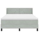 vidaXL Boxrugós ágy fejtámlával Világosszürke 200 x 140 cm Bársony