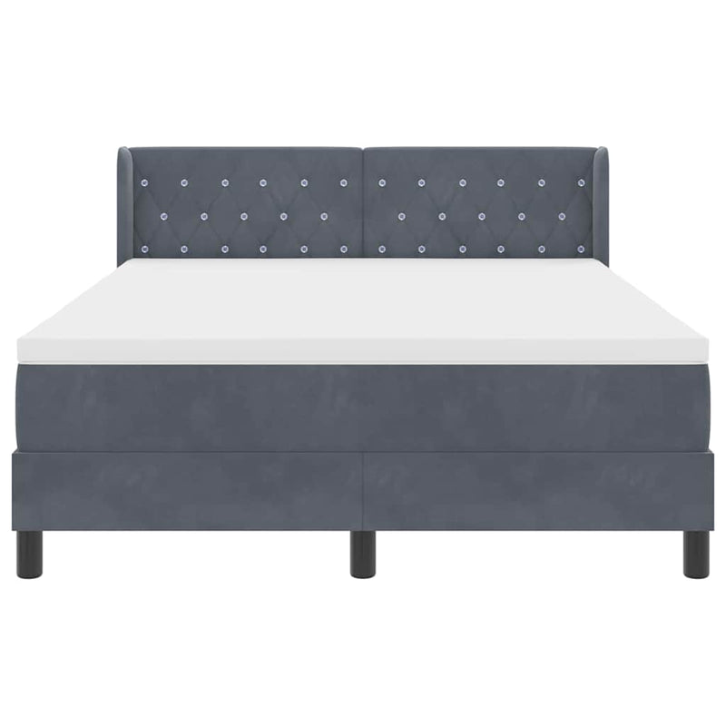 vidaXL Box Spring ágy matraccal fekete 100x200 cm bársonyos matracmal