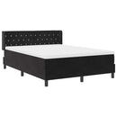 vidaXL Boxrugós ágy fejtámlával Fekete 200 x 140 cm Bársony