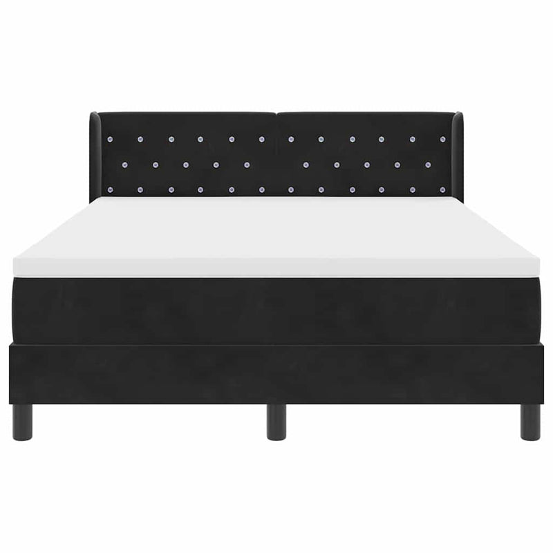 vidaXL Box Spring ágy matraccal fekete 100x200 cm bársonyos Fekete