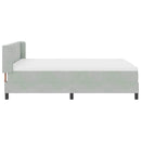 vidaXL Boxrugós ágy fejtámlával Világosszürke 200 x 160 cm Bársony