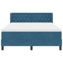 vidaXL Box Spring ágy matraccal fekete 100x200 cm bársonyos Sötétkék