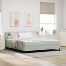 vidaXL Boxrugós ágy fejtámlával Világosszürke 200 x 180 cm Bársony