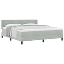 vidaXL Boxrugós ágy fejtámlával Világosszürke 200 x 180 cm Bársony