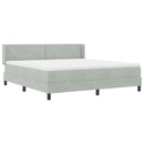 vidaXL Boxrugós ágy fejtámlával Világosszürke 200 x 180 cm Bársony