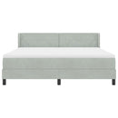 vidaXL Boxrugós ágy fejtámlával Világosszürke 200 x 180 cm Bársony