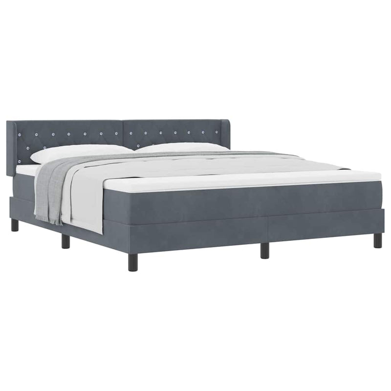 vidaXL Box Spring ágy matraccal fekete 100x200 cm bársonyos matracmal