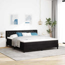 vidaXL Boxrugós ágy fejtámlával Fekete 200 x 180 cm Bársony