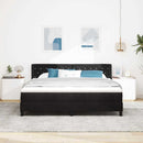 vidaXL Boxrugós ágy fejtámlával Fekete 200 x 180 cm Bársony