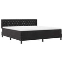 vidaXL Boxrugós ágy fejtámlával Fekete 200 x 180 cm Bársony