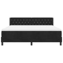 vidaXL Boxrugós ágy fejtámlával Fekete 200 x 180 cm Bársony