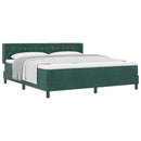 vidaXL Boxrugós ágy fejtámlával Sötétzöld 200 x 180 cm Bársony