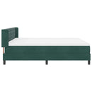 vidaXL Boxrugós ágy fejtámlával Sötétzöld 200 x 180 cm Bársony