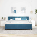 vidaXL Boxrugós ágy fejtámlával Sötét kék 200 x 180 cm Bársony