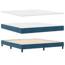 vidaXL Boxrugós ágy fejtámlával Sötét kék 200 x 180 cm Bársony