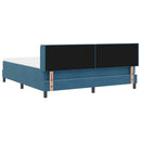 vidaXL Boxrugós ágy fejtámlával Sötét kék 200 x 180 cm Bársony