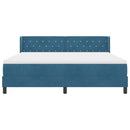 vidaXL Boxrugós ágy fejtámlával Sötét kék 200 x 180 cm Bársony