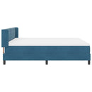 vidaXL Boxrugós ágy fejtámlával Sötét kék 200 x 180 cm Bársony