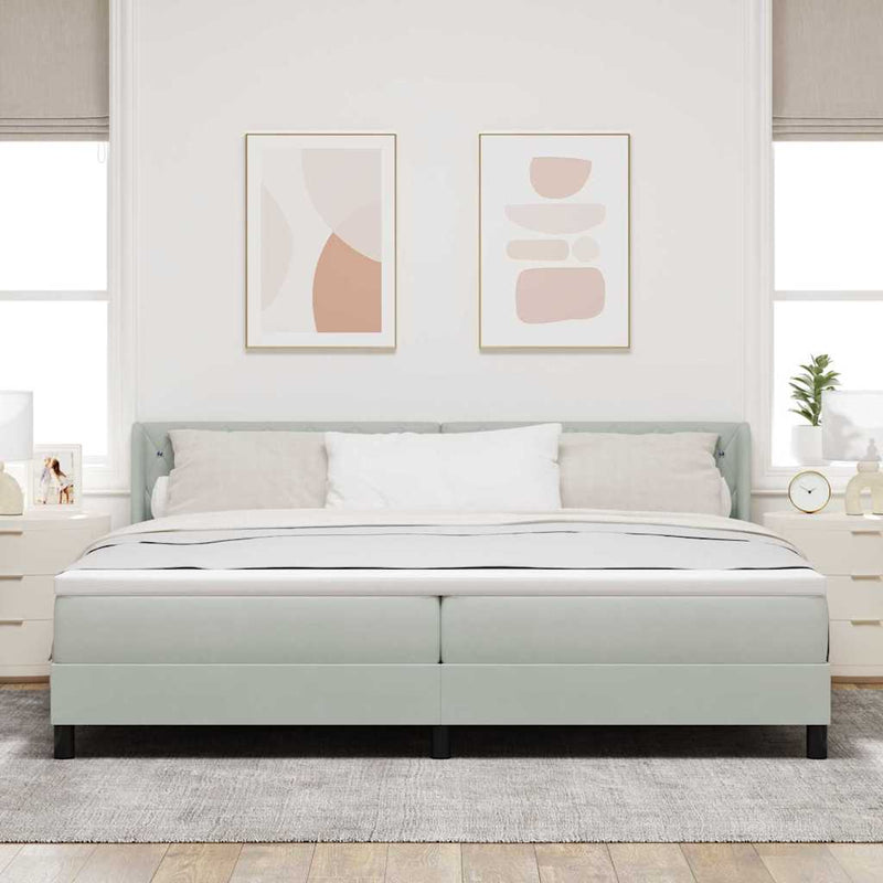 vidaXL Box Spring ágy matraccal fekete 100x200 cm bársonyos matracmal