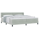 vidaXL Boxrugós ágy fejtámlával Világosszürke 200 x 200 cm Bársony