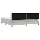 vidaXL Boxrugós ágy matracmal Világosszürke 200 x 200 cm Poliészter