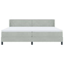 vidaXL Boxrugós ágy fejtámlával Világosszürke 200 x 200 cm Bársony