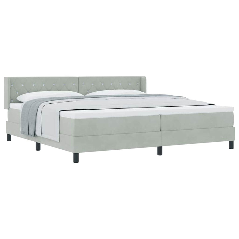 vidaXL Box Spring ágy matraccal fekete 100x200 cm bársonyos matracmal