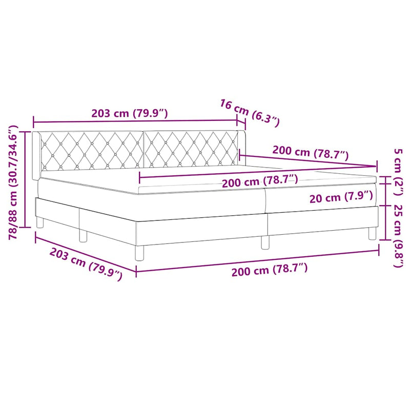 vidaXL Box Spring ágy matraccal fekete 100x200 cm bársonyos matracmal