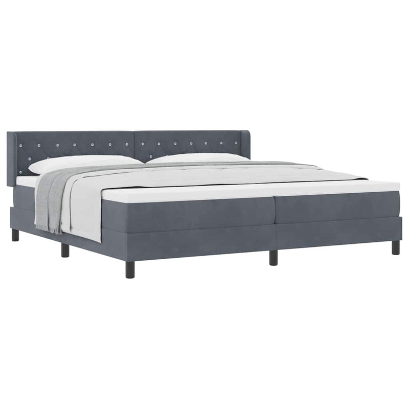 vidaXL Box Spring ágy matraccal fekete 100x200 cm bársonyos matracmal