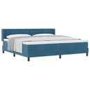 vidaXL Boxrugós ágy fejtámlával Sötét kék 200 x 200 cm Bársony