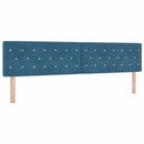 vidaXL Boxrugós ágy fejtámlával Sötét kék 200 x 200 cm Bársony