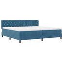 vidaXL Boxrugós ágy fejtámlával Sötét kék 200 x 200 cm Bársony