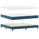 vidaXL Boxrugós ágy fejtámlával Sötét kék 200 x 200 cm Bársony