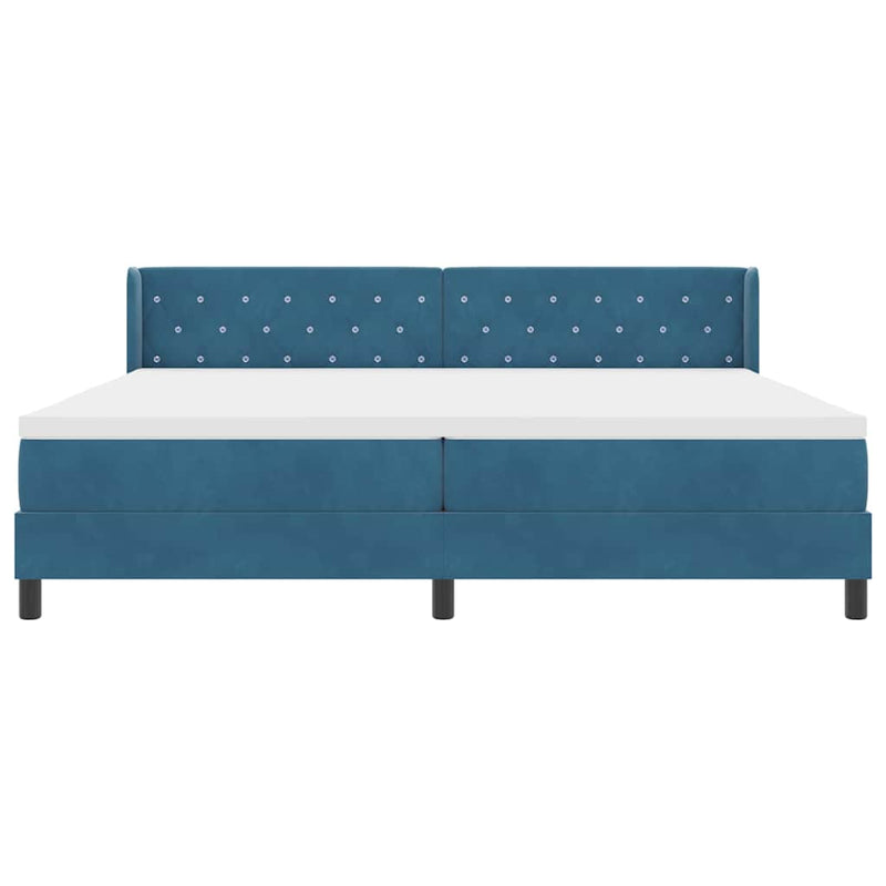 vidaXL Box Spring ágy matraccal fekete 100x200 cm bársonyos Sötétkék