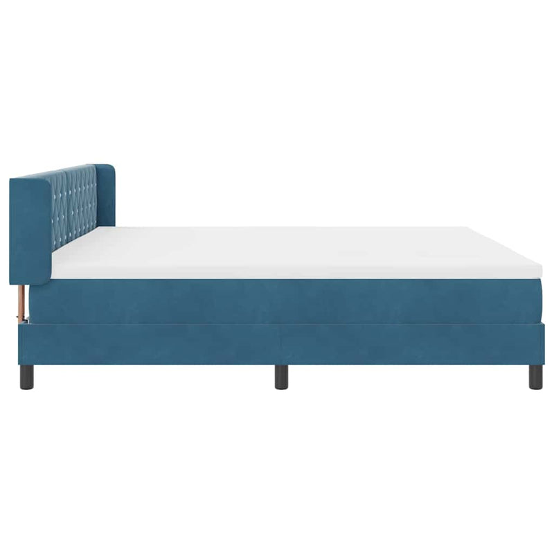 vidaXL Box Spring ágy matraccal fekete 100x200 cm bársonyos Sötétkék